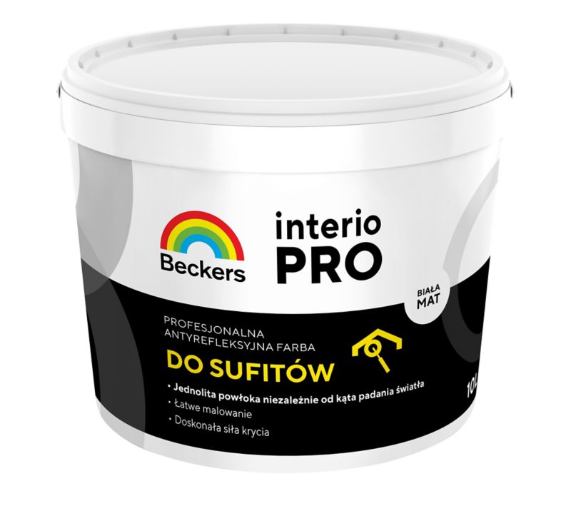 Farba antyrefleksyjna Beckers Interio Pro biała 10 l
