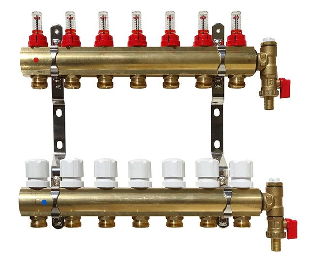 Zespół kolektorów z przepływem 7 modułów