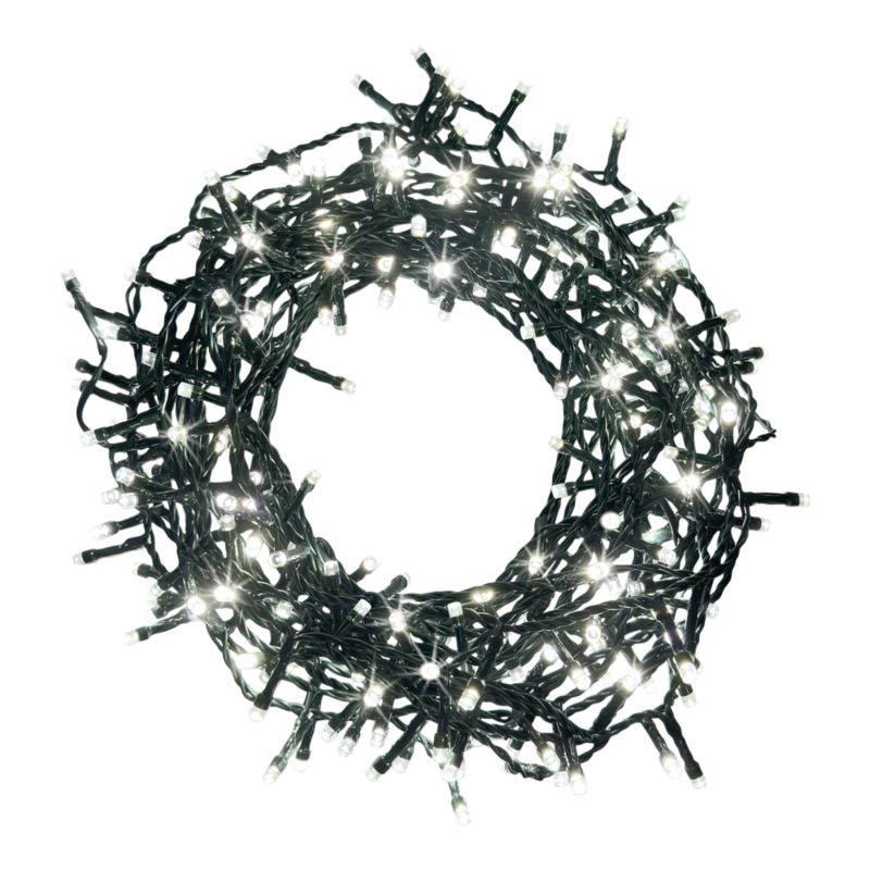 Lampki led 240 łańcuch zimny biały zielony kabel