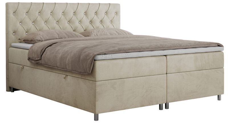 Łóżko kontynentalne MKS Meble ROMA 180x200 H3 Beżowy welvet 1szt.