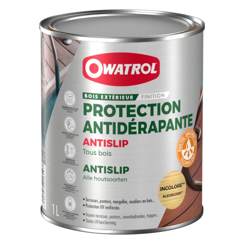 Farba ochrona antypoślizgowa do drewna zewnętrznego Owatrol ANTISLIP Bezbarwny 1L