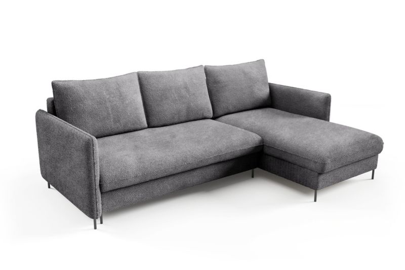 Narożnik Bettso Belis Boucle 216 x 165 cm z funkcją spania szary 1szt.