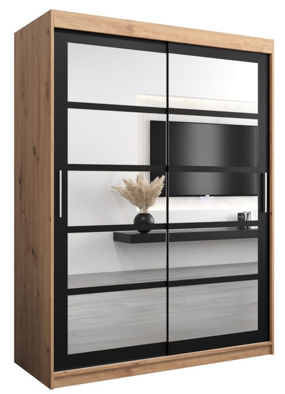 Szafa przesuwna Abiks ROMA 2 150 artisan + czarny mat 1 szt.