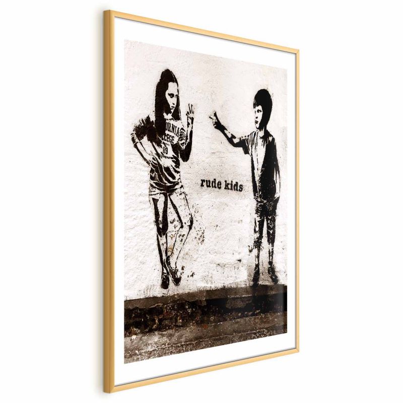 Plakat Artgeist Niegrzeczne dzieci 29,7x42 cm z ramą złotą 1 szt