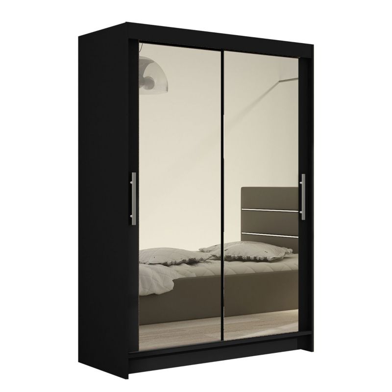 Szafa MIRJAN 24 z drzwiami przesuwnymi Miami VII czarny/lustro 1 szt.