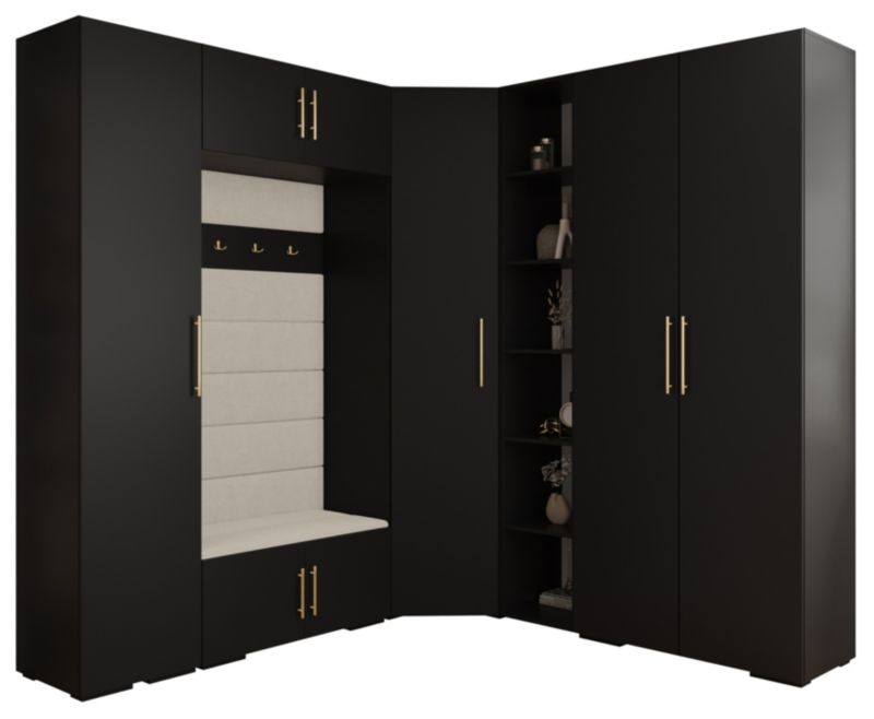 Garderoba do przedpokoju Abiks INOVA 3 Z2 czarny+złoty+manila02 1 szt.