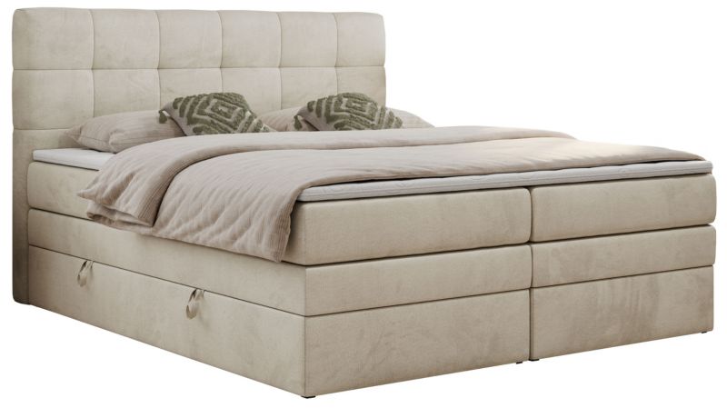 Łóżko kontynentalne MKS Meble LUKA KING 160x200 H4 Beżowy welvet 1szt.