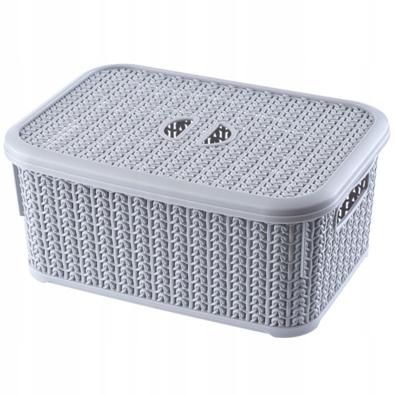 Koszyk KADAX Pojemnik Pudełko Z Pokrywką Kosz 6L Szary 1 szt.