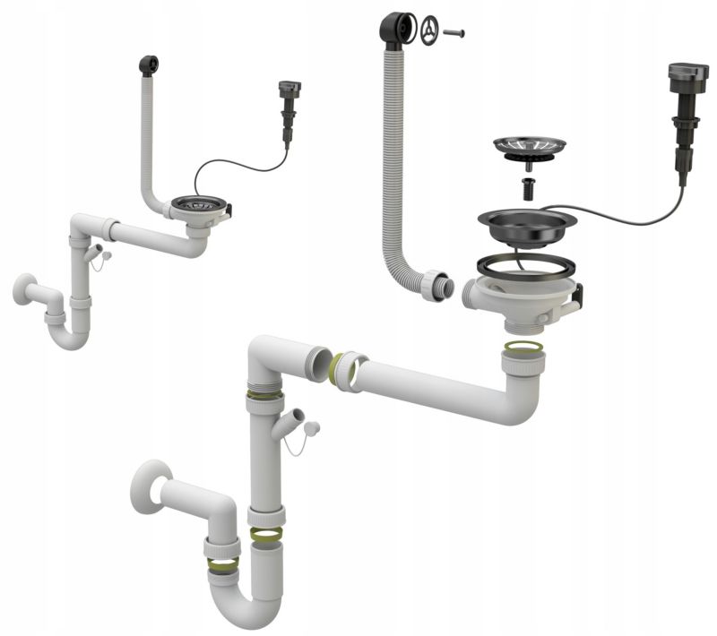 Syfon Automatyczny Przyścienny Granitan Jednokomorowy do Zlewozmywak 1kpl.