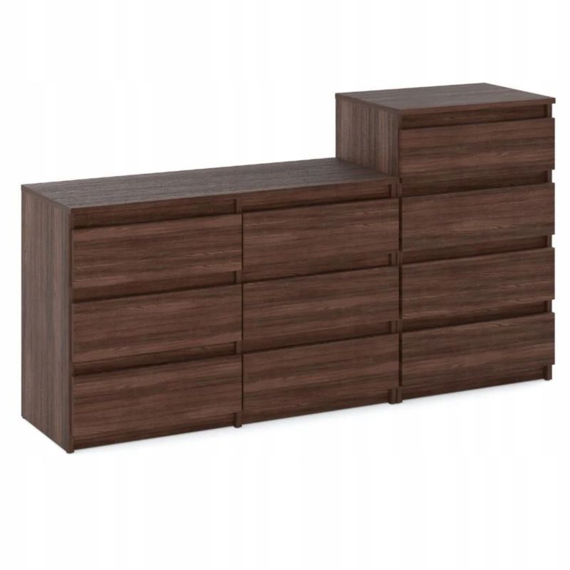 Komoda Z 10 Szufladami Stiv-Meble Dąb Wenge Zestaw Komód 160X33,5X92,5 cm 1szt.