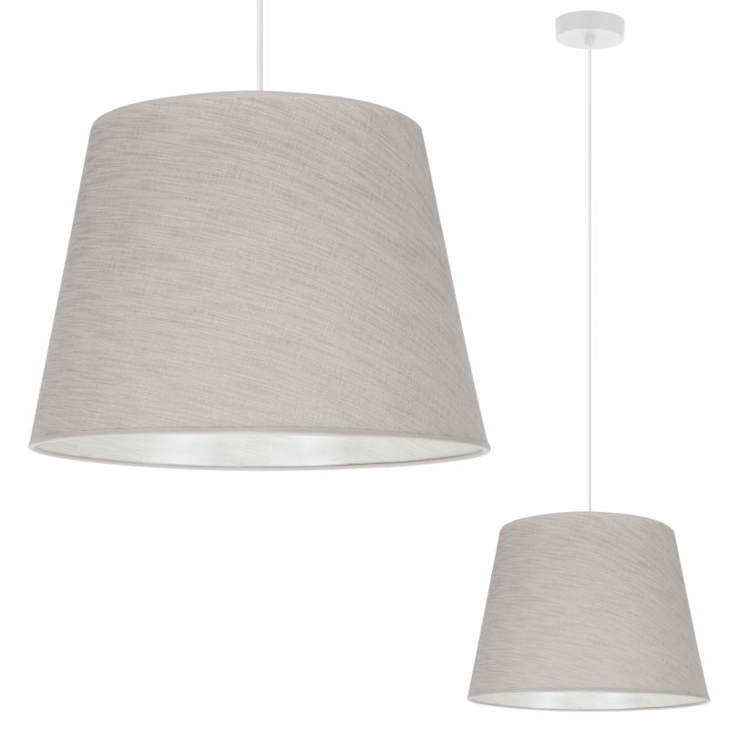 Lampa sufitowa wisząca Light Home LH Len Stożek 1x E27 60W klosz 38cm biały/j.beżowy 1szt.