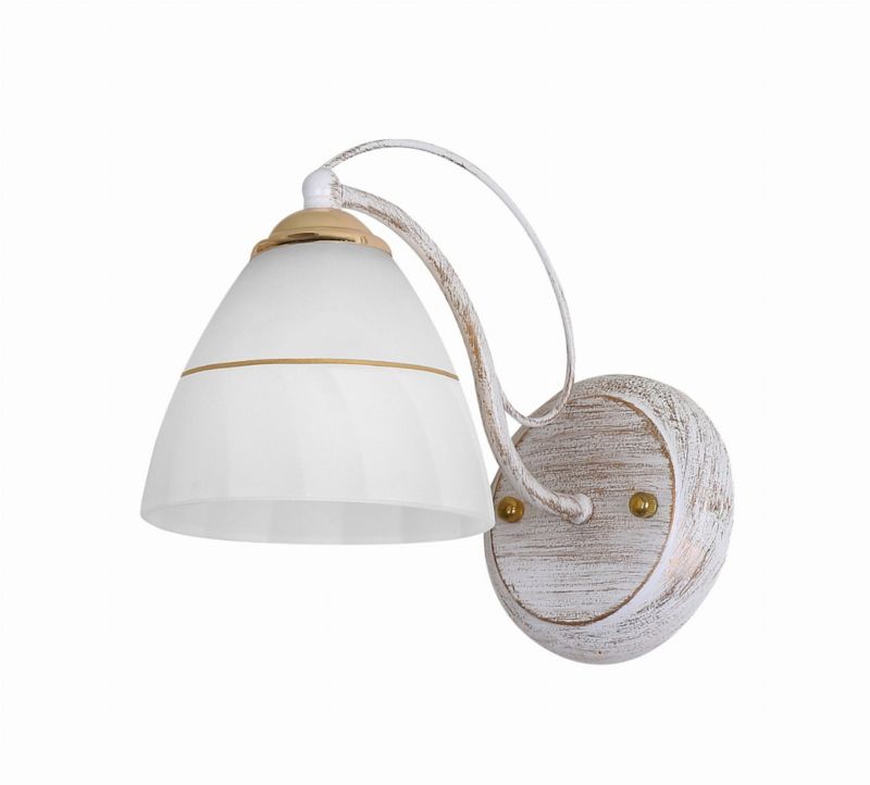 Kinkiet ścienny Candellux Fanetta biało-złoty 1 x E27 x 60W IP20 wym: 23 x 22 x 12 cm - 1 szt.