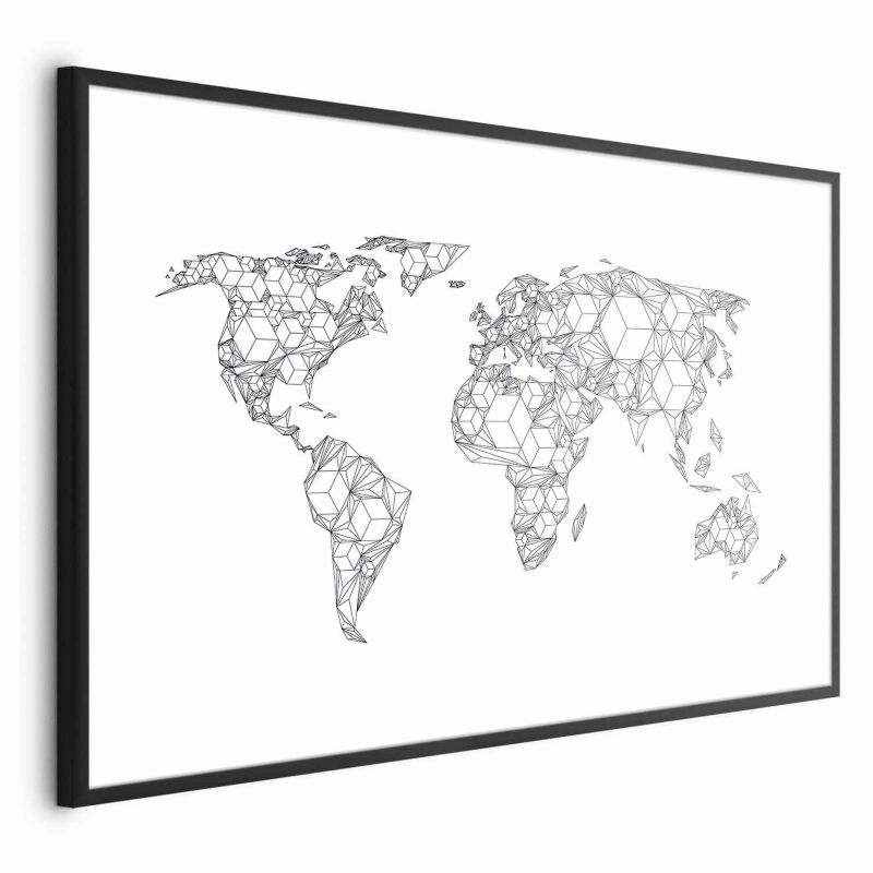 Plakat Artgeist Geometryczna mapa 90x60 cm z ramą czarną 1 szt