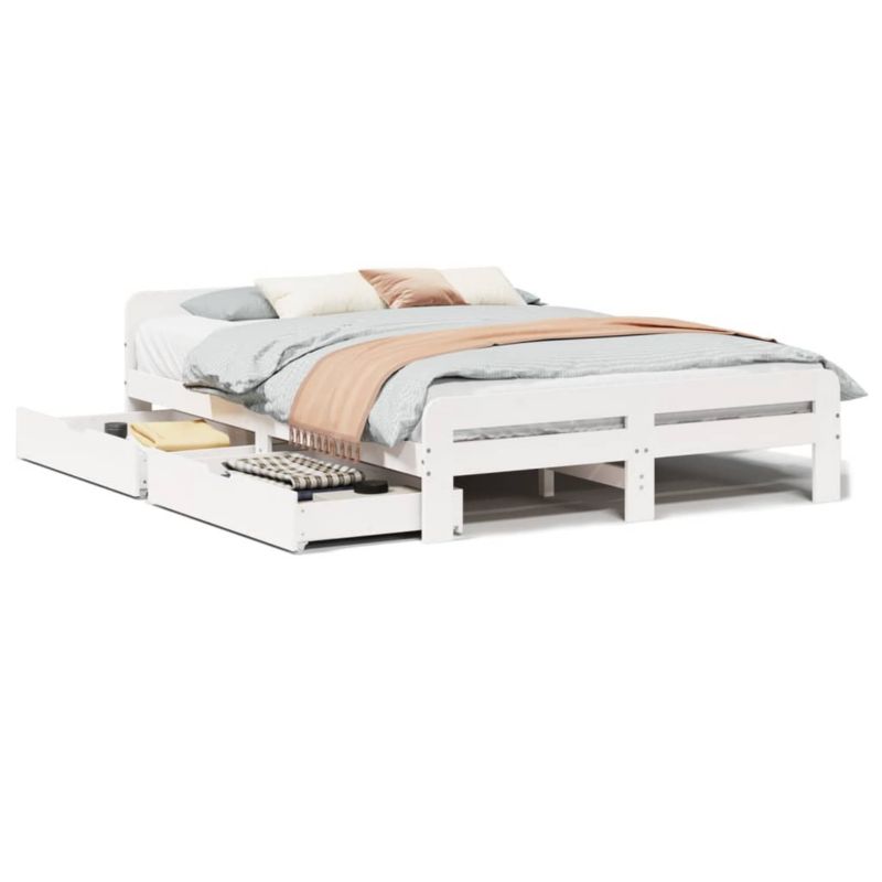 Łóżko drewniane WaszeMeble 150x200 cm biała WM-3309036 1 szt.