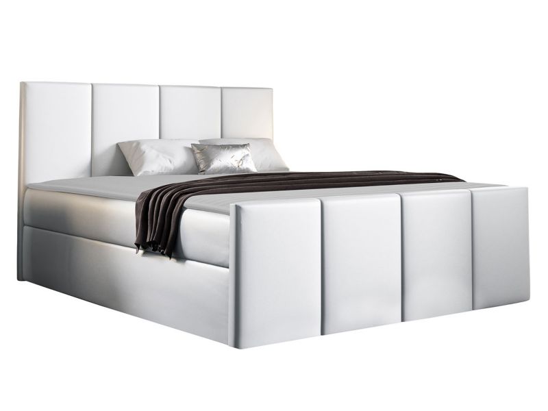 Łóżko kontynentalne MIRJAN 24 Lars 120x200 biała ekoskóra 1 szt.