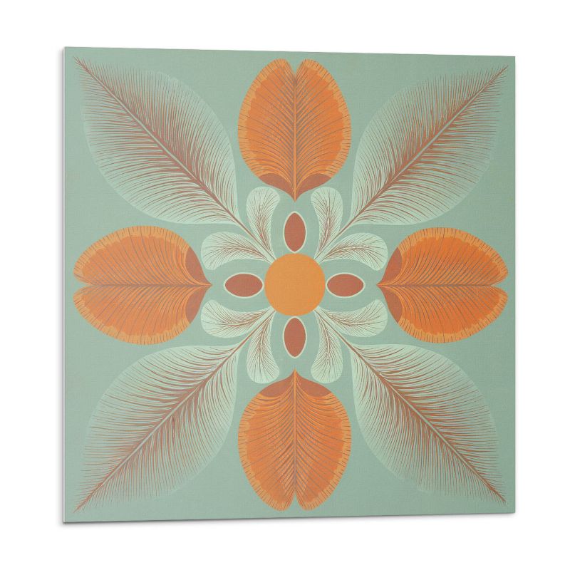 Kafelki samoprzylepne Wallfluent 50x50 cm Wzór kwiatów i liści 4 szt.