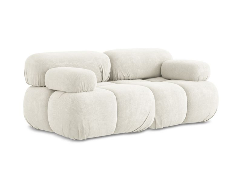 Modułowa sofa 2-osobowa LaMiaSofa SANREMO z tkaniny szenilowej 190x96 cm biały 1 szt.