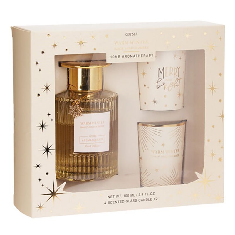 Dyfuzor Z Patyczkami EDANTI Zestaw Zapachowy Dwie Świece Dekoracje Świąteczny 1 szt.