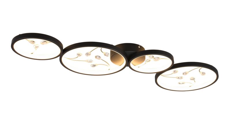 Lampa sufitowa wisząca Trio Groovy 1885 czarno-przezroczysty nowoczesna wbudowany LED 37W 1 szt.