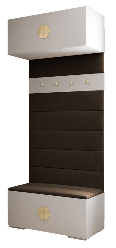 Garderoba wysoka do przedpokoju Abiks INOVA 4 biały+złoty+man04 1 szt.