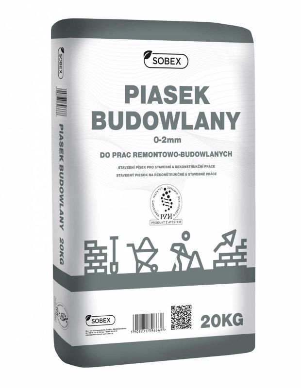 Piasek budowlany - worek 20 kg, SOBEX, 1 szt.