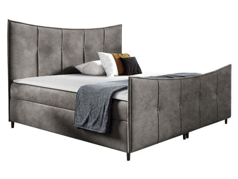 Łóżko kontynentalne MIRJAN 24 Bergamo Lux 140x200 szary 1 szt.