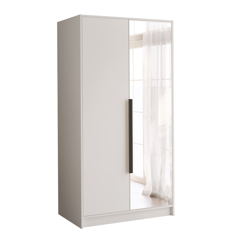 Biała szafa z lustrem 100 cm do przedpokoju LESTO