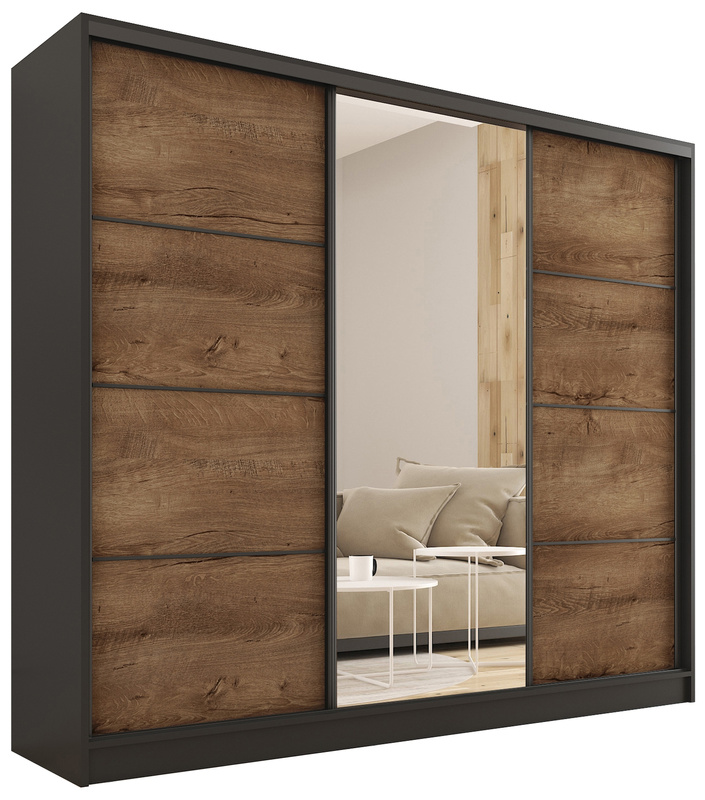 Szafa przesuwna dąb lefkas 200 cm LOFT