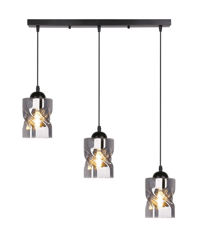 Lampa wisząca czarna/dymiona listwa 3xE27 Felis