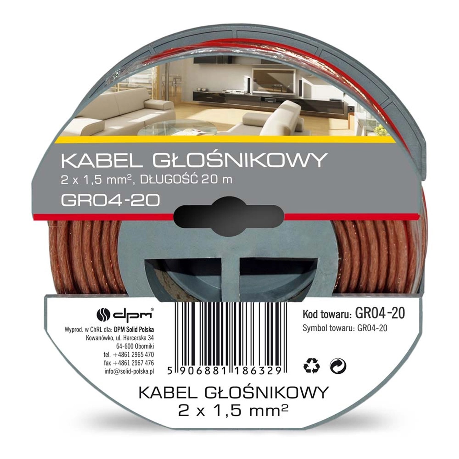 DPM Kabel głośnikowy 2x1,5mm2 20 m