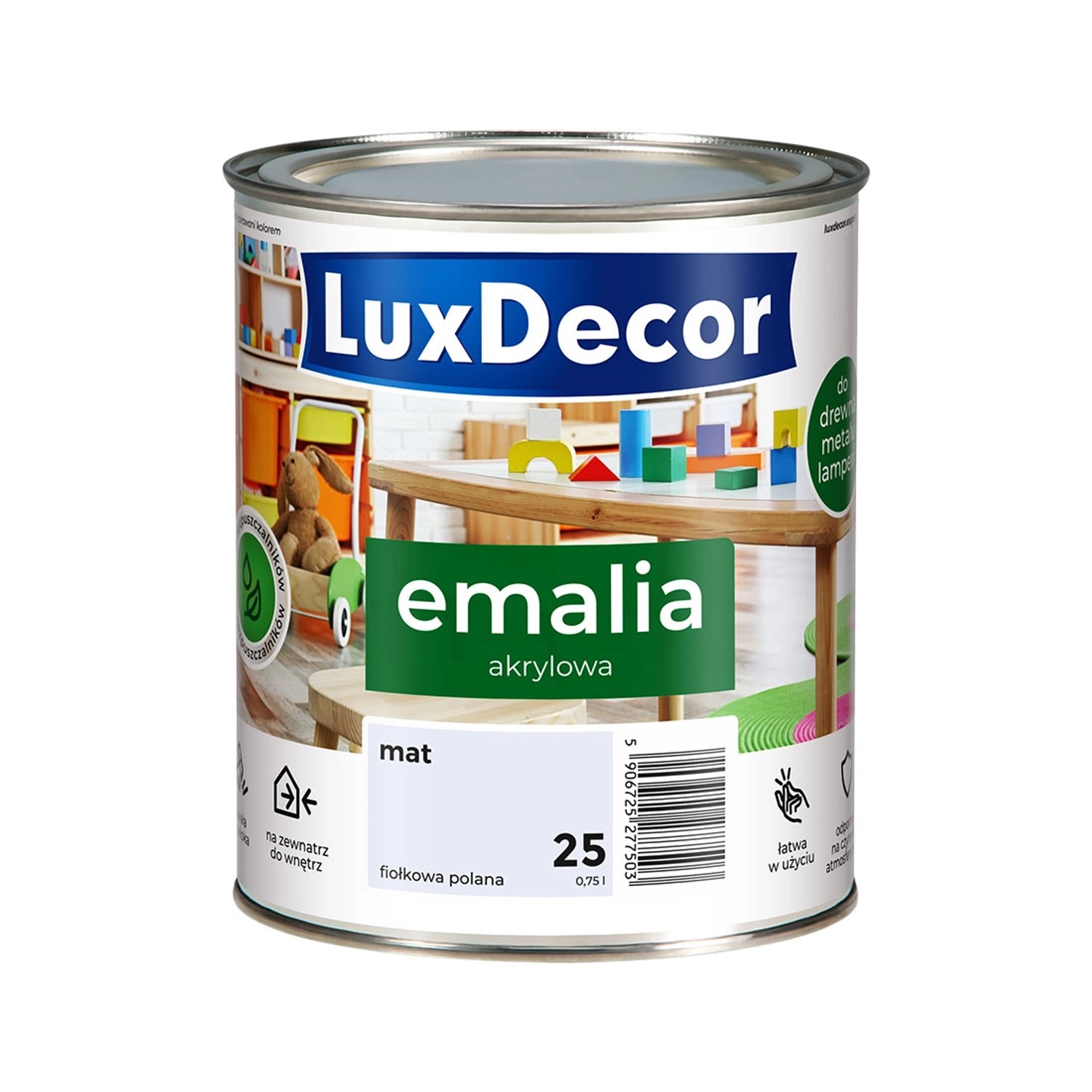 Emalia akrylowa LuxDecor fiołkowa polana mat 0,75L