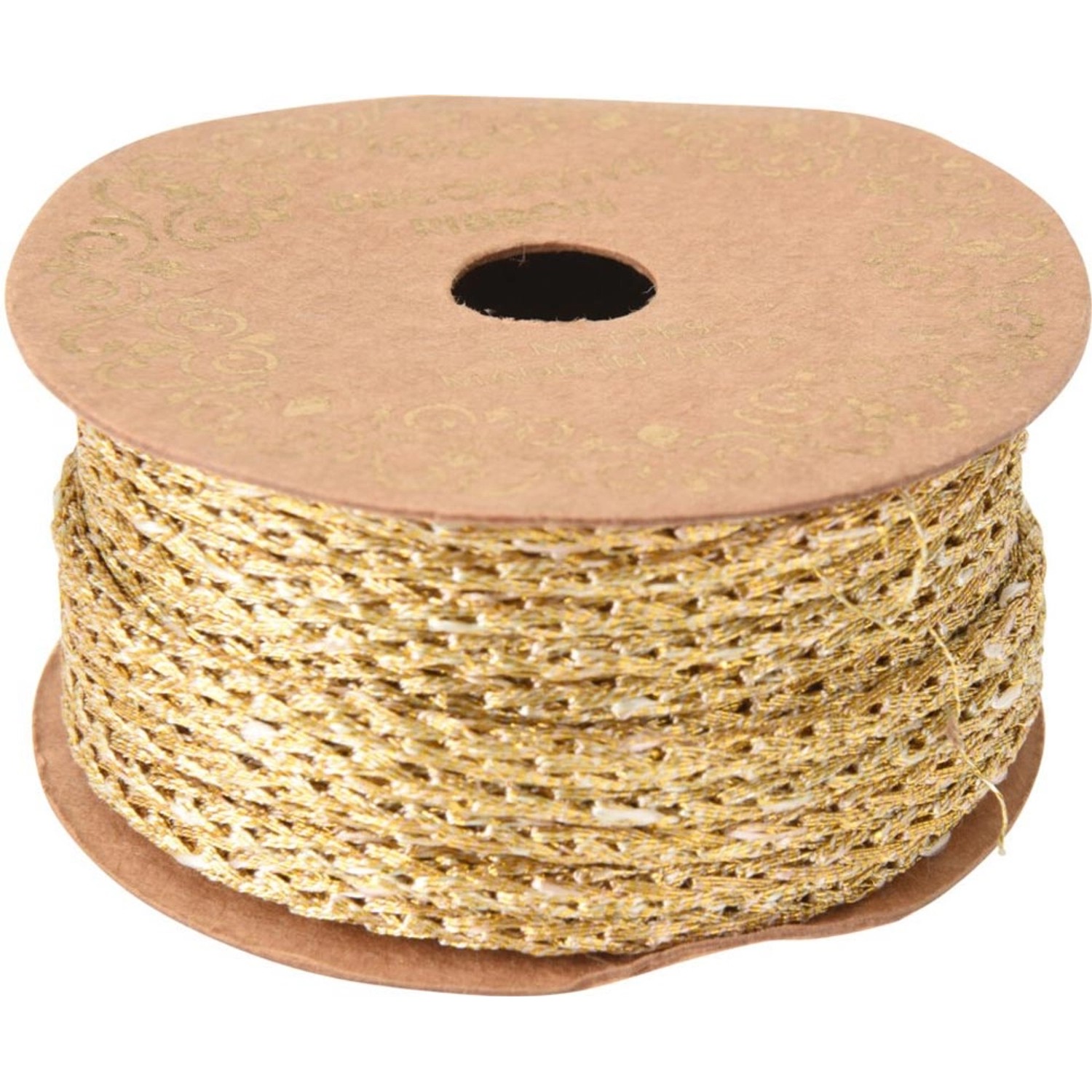 Wstążka dekoracyjna złota, mix - 3,5 cm x 3 m