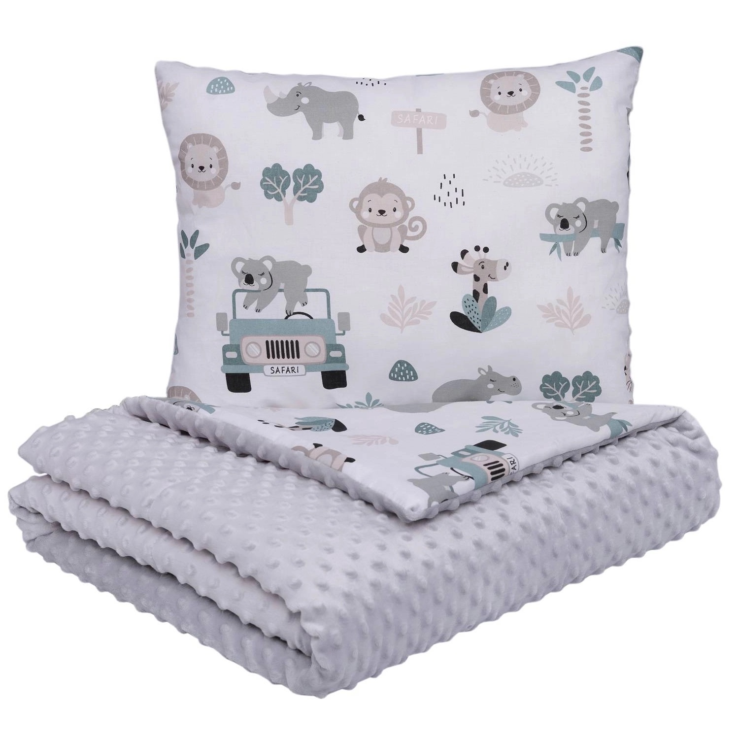 Zestaw przedszkolaka Safari Szary minky IF