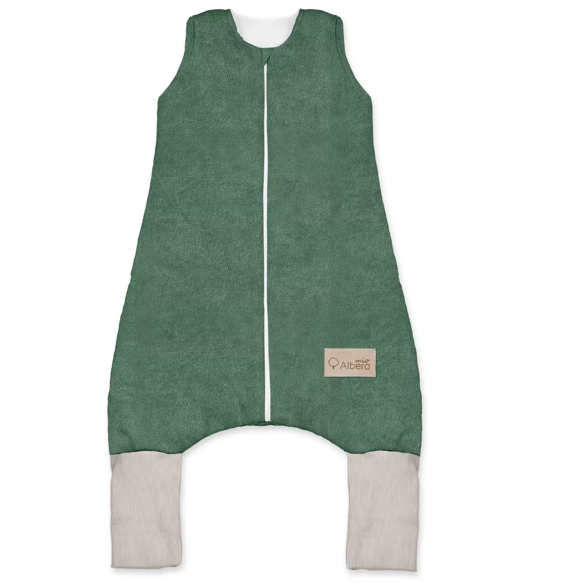 Śpiworek welurowy ocieplany z nogawkami butelkowa zieleń CC4 - rozmiar do wyboru AM