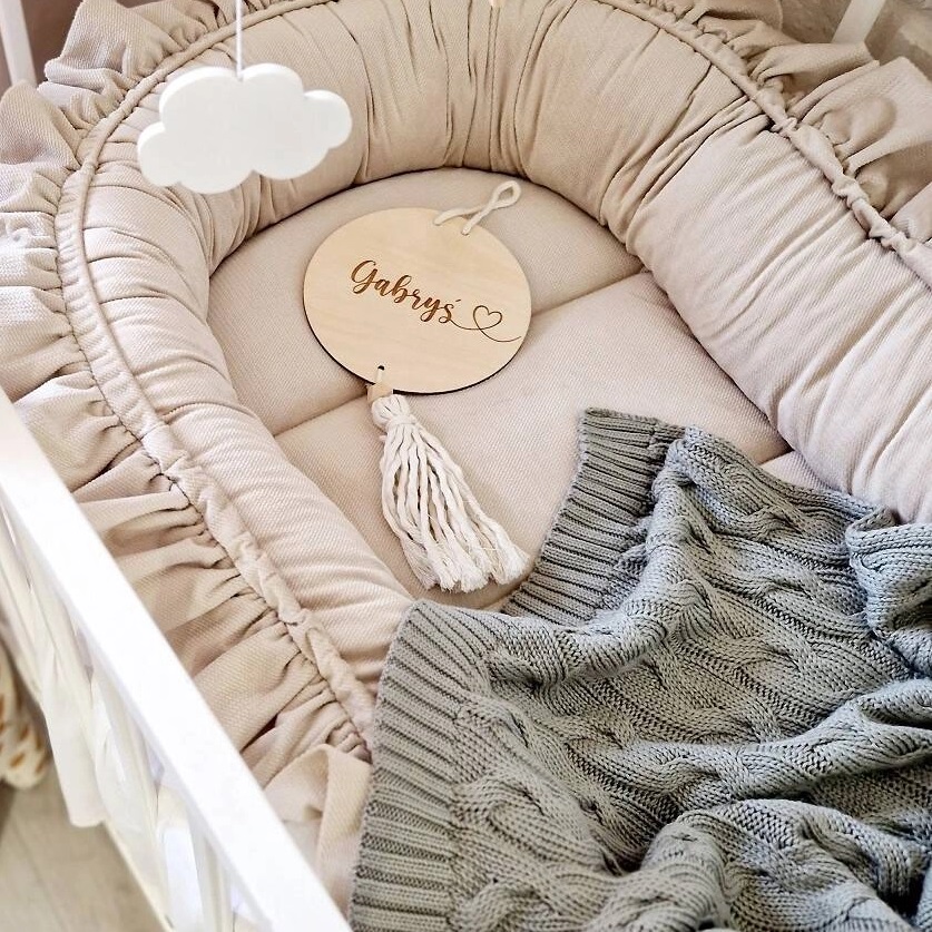 Kocyk dziany warkocz bambusowy Oliwkowy IF