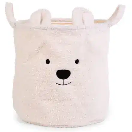 Childhome Pluszowy pojemnik na zabawki 40 x 40 x 40 cm Teddy bear Off white