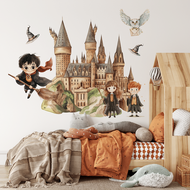 Zestaw naklejek ściennych Szkoła Magii 140×140cm