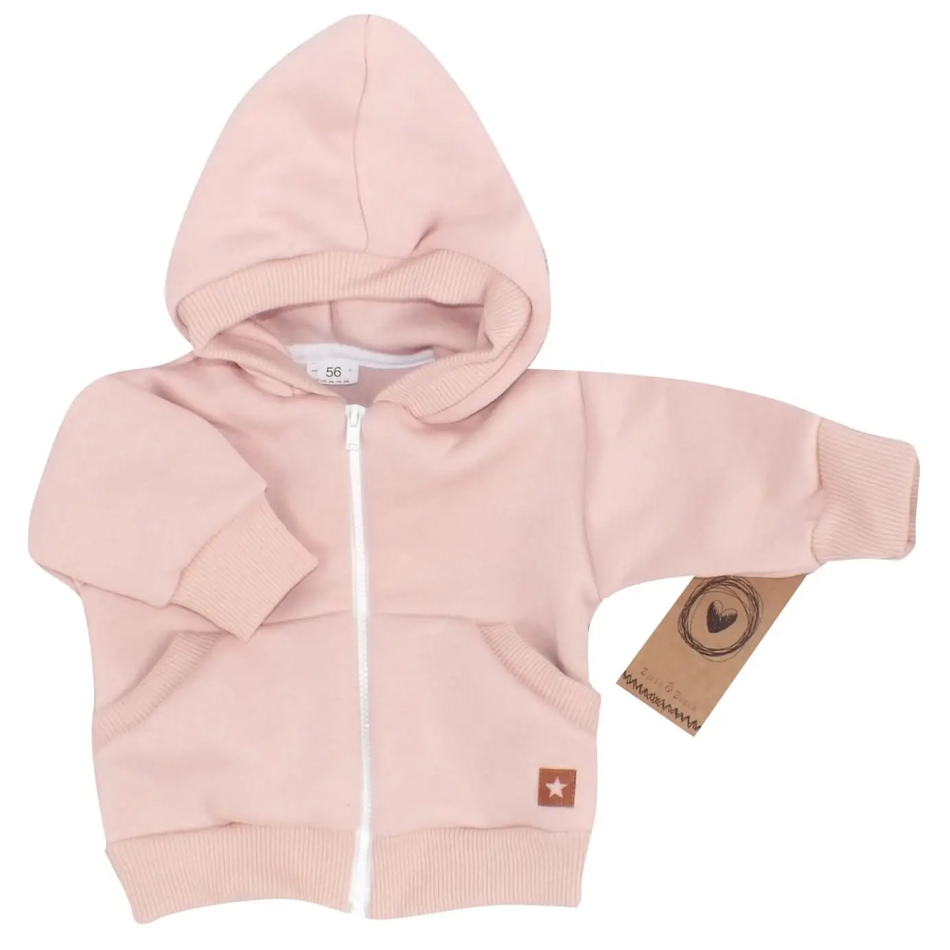 KURTKA DRESOWA NIEMOWLĘCA Z OCIEPLANEJ DRESÓWKI BRUDNY RÓŻ ZZ - 74