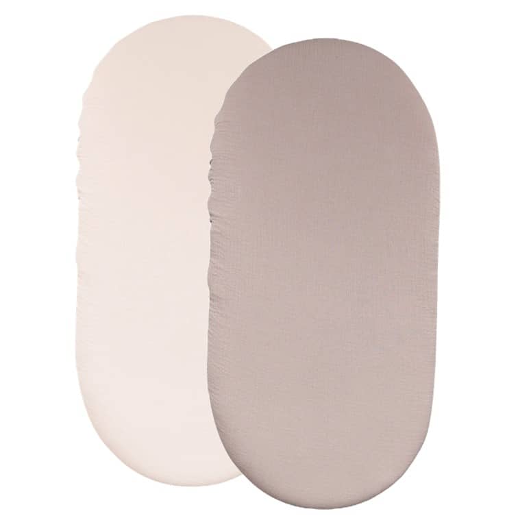 Prześcieradło muślinowe do gondoli 80x40 cm 2 pack ecru i beżowe