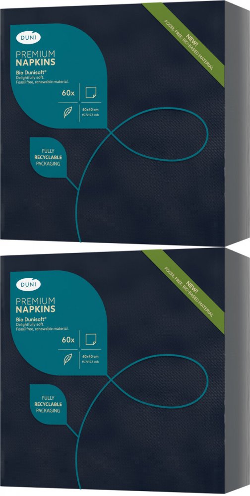 2x Serwetki Duni Bio Dunisoft, 40x40cm, 60 sztuk, czarny