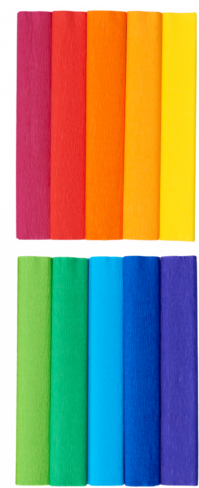 Bibuła marszczona TOP 2000 Creatino, 25x200cm, 10 sztuk, mały mix kolorów tęczowych