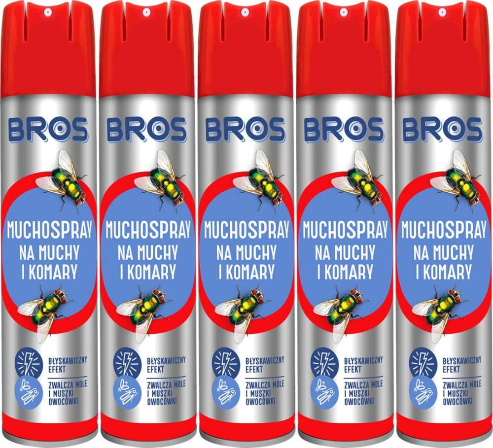 5x Muchospray na muchy i komary Bros, 250ml