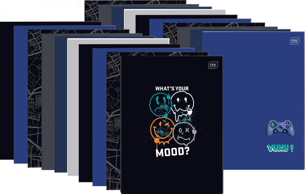 20x Zeszyt w kratkę Interdruk UV Boys, A4, 32 kartki, mix wzorów