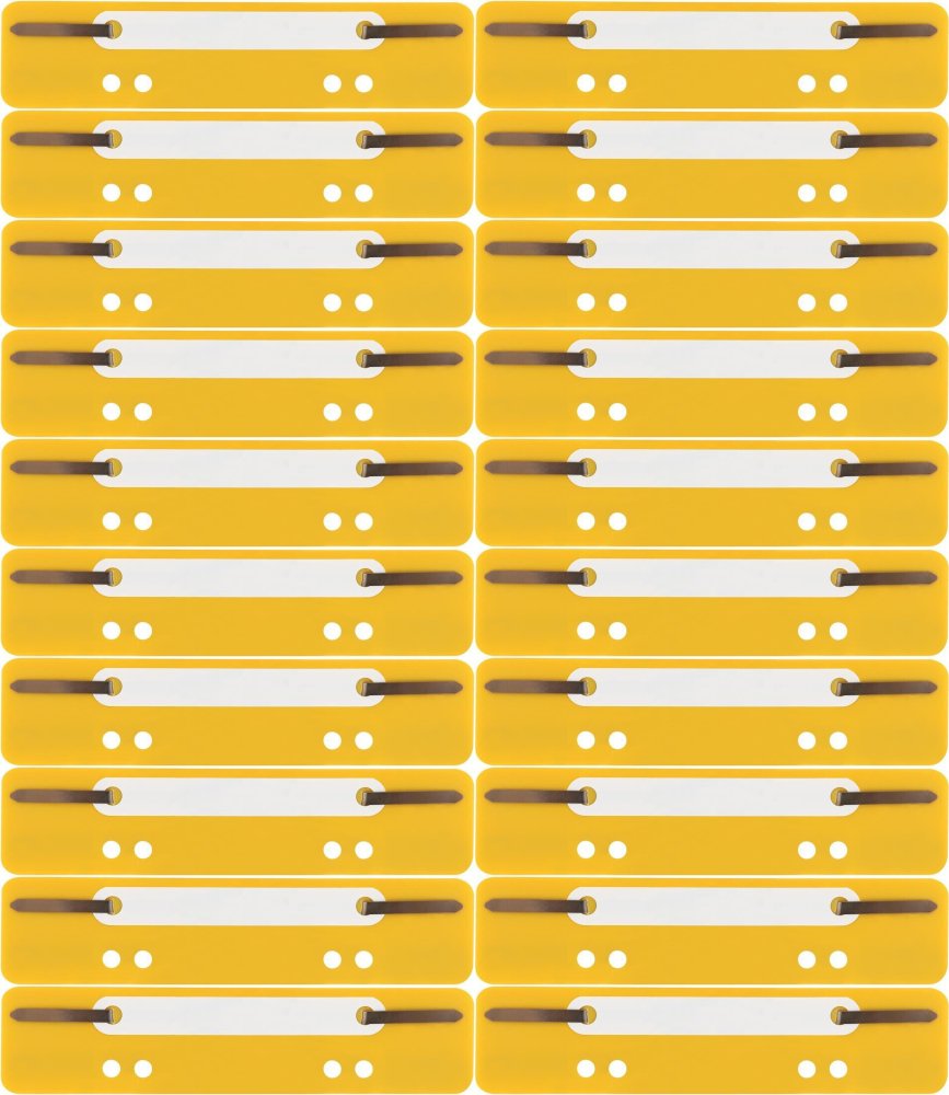 20x Wąsy skoroszytowe MemoBe, 25 sztuk, żółty