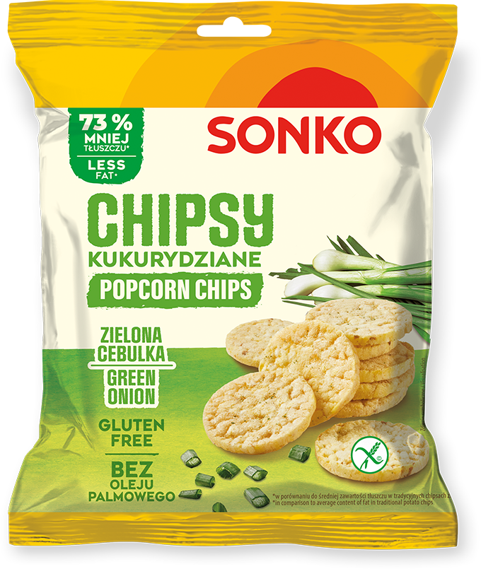 Chipsy kukurydziane Sonko, zielona cebulka, 20g