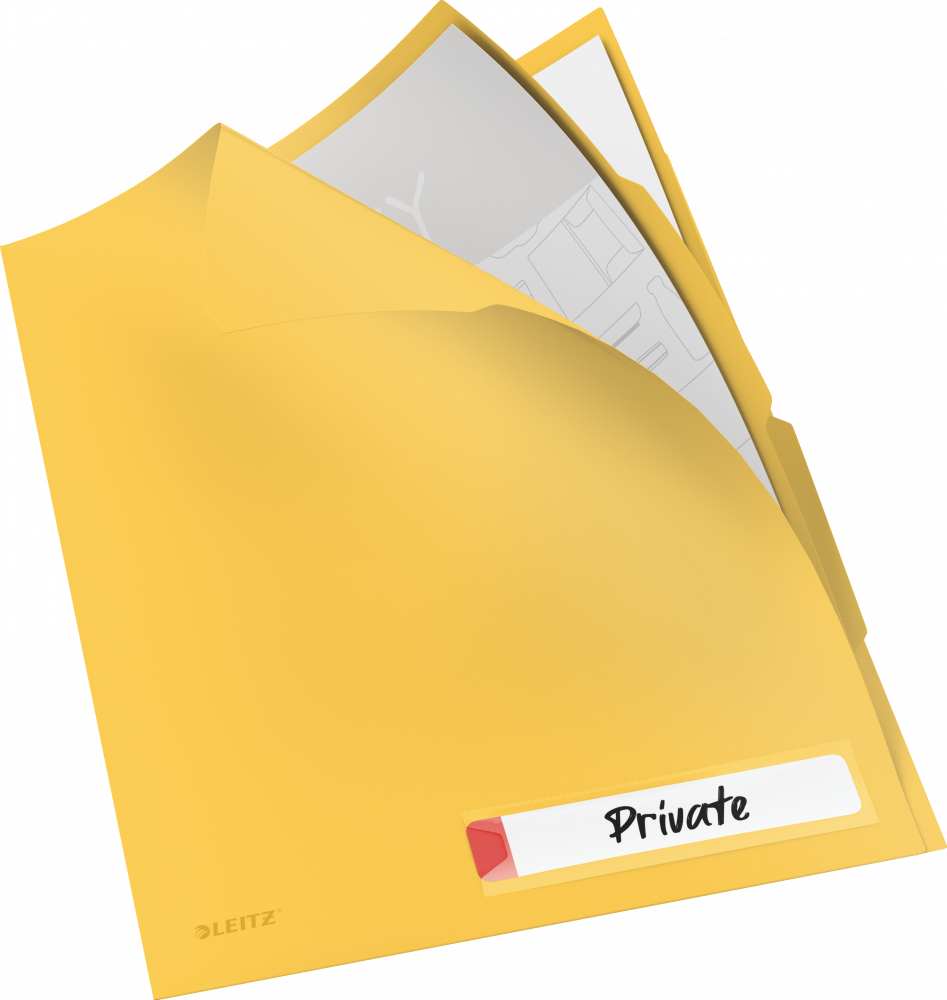 Folder z 3 przegródkami Leitz Cosy, A4, do 40 kartek, żółty