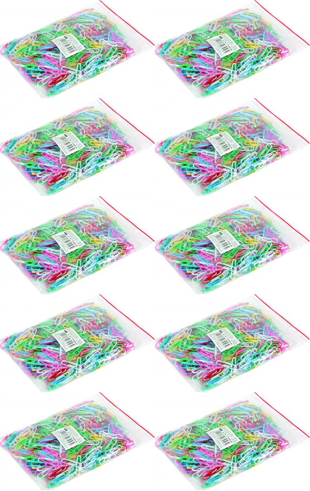 10x Spinacz Office Products, okrągły, w woreczku, 28mm, 500 sztuk, mix kolorów