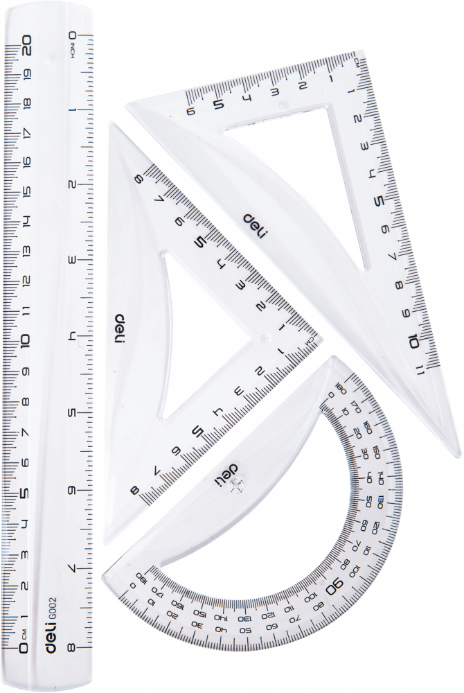 Zestaw geometryczny Deli, 4 elementy, transparentny