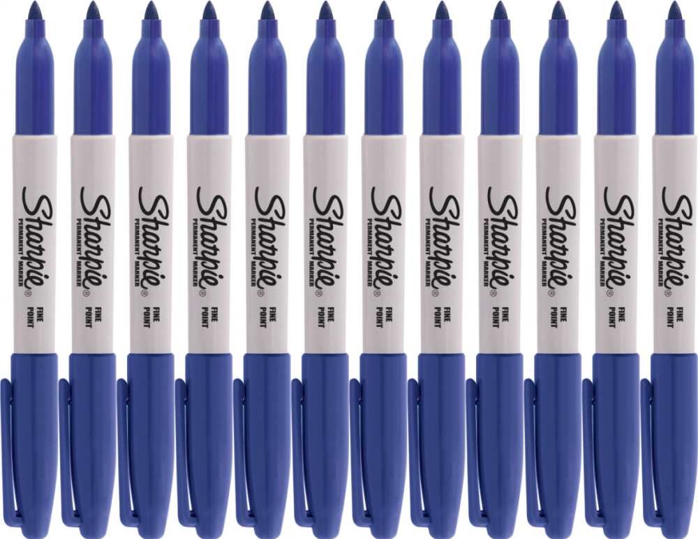 12x Marker permanentny Sharpie Fine, okrągła, 1mm, niebieski