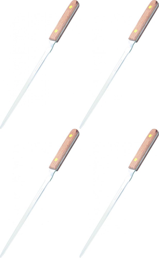 4x Nóż do kopert z drewnianą rączką Office Products, 25cm, brązowy